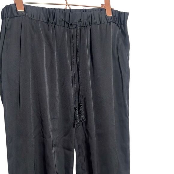 Express Satin Tassel Drawstring Pull On Jogger Pants Black Size Small - Picture 3 of 7